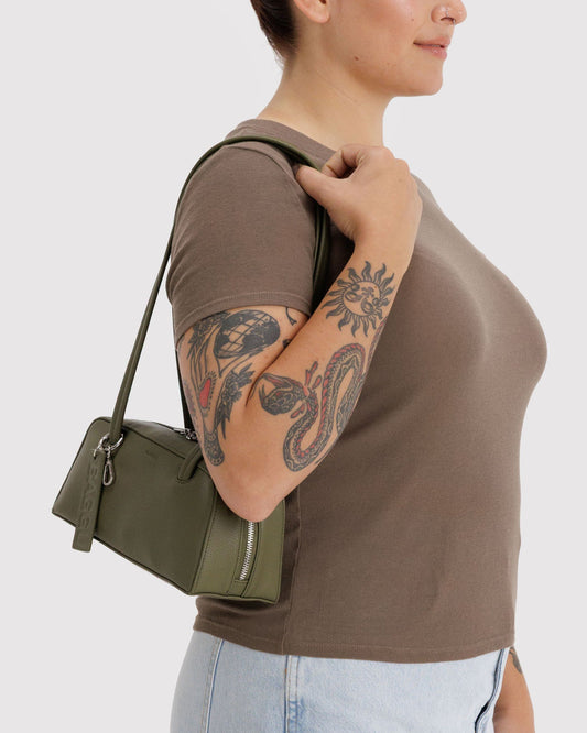 SMALL RECYCLED LEATHER BOWLER BAG - US 3718